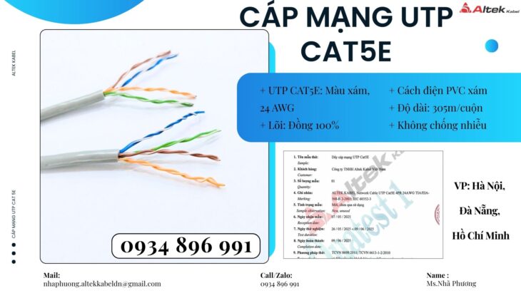 Cáp Mạng UTP Cat5e Cuộn 305m Thanh Hóa, Nghệ An, Hà Tĩnh