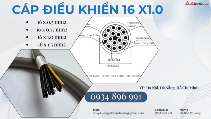 Cáp Điều Khiển 16 Lõi Altek Kabel Đà Nẵng, Hồ Chí Minh, Hà Nội, Bình Dương