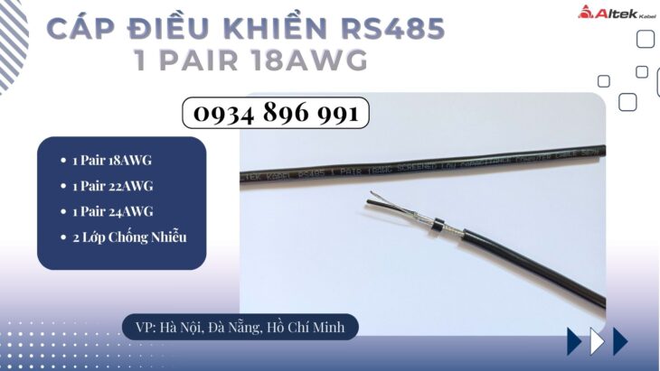 Cáp Tín Hiệu Rs485 1 Pair 18 Awg Quảng Nam, Quảng Ngãi, Quảng Bình.