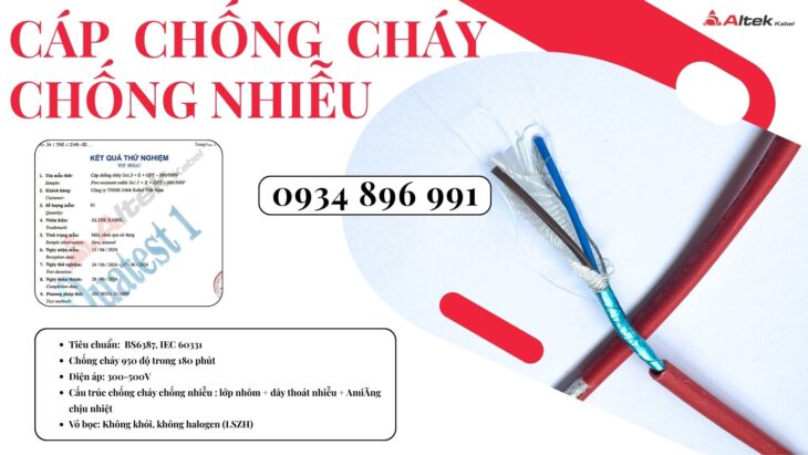 Cáp Chống Cháy Chống Nhiễu 2×1.5 Mm2 Đồng Nai, Bình Phước, Long An Đạt Chuẩn Bs6387, Iec 60331