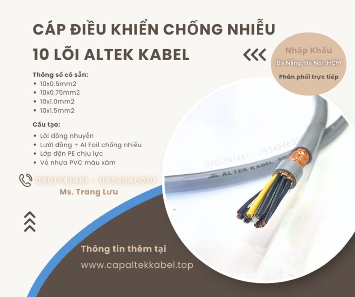 Cáp điều khiển chống nhiễu 10×0.5/10×0.75/10×1.0/10×1.5