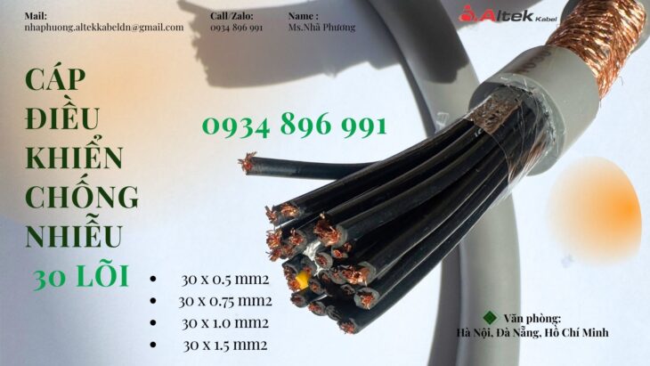 Cáp Điều Khiển Chống Nhiễu 30x 1.0 Mm2 Có Sẵn Hà Tĩnh, Thanh Hóa, Nghệ An