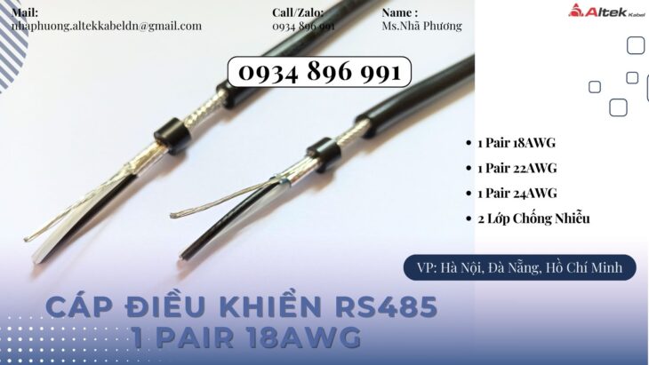 Cáp Tín Hiệu Rs485 1 Pair 18 Awg Quảng Nam, Quảng Ngãi, Quảng Bình.