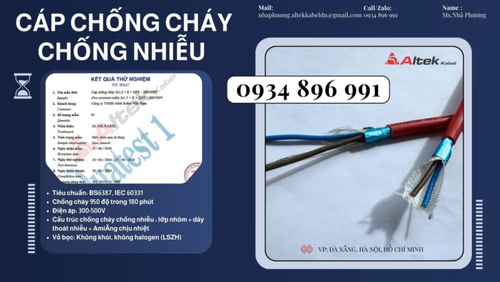 Dây Cáp Chống Cháy Chống Nhiễu 2×1.5 – Đà Nẵng, Huế, Quảng Trị