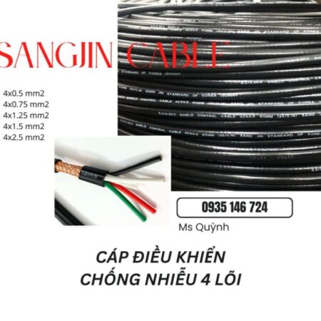 Cáp Sangjin 4×0.5, 4×0.75, 4×1.25 lõi đồng Sài Gòn