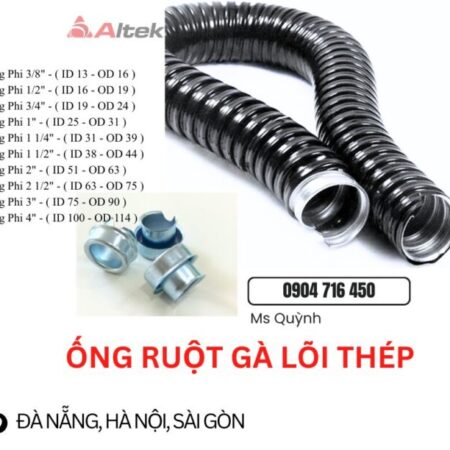 Ống ruột gà lõi thép D16,D20,D25,D32 Đà Nẵng, Hà Nội, Sài Gòn