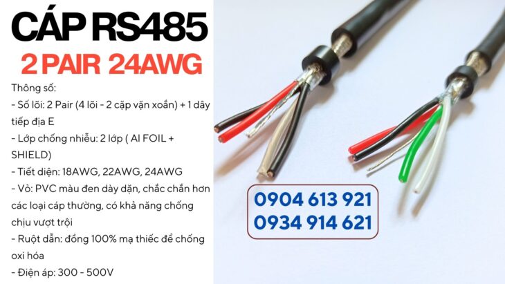 Cáp truyền thông RS485 vặn xoắn chống nhiễu Altek Kabel 1 pair 18AWG