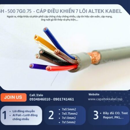 Đà Nẵng phân phối cáp điều khiển chống nhiễu 7×0.75