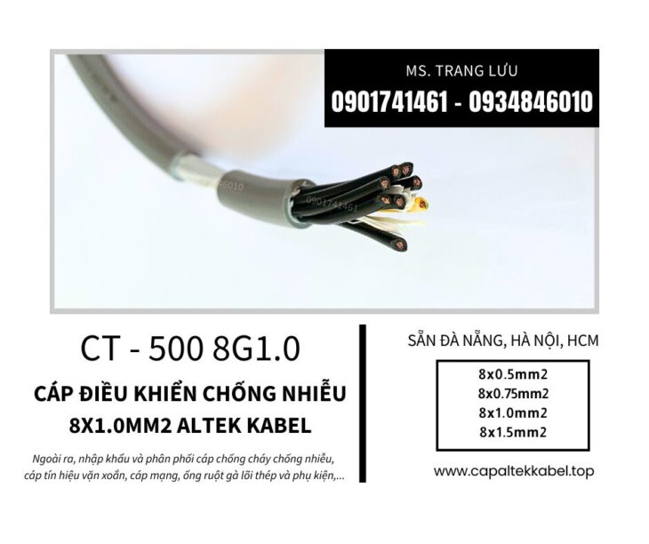 Đà Nẵng, Hà Nội phân phối cáp điều khiển 8×1.0 Altek Kabel