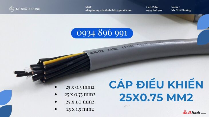 Cáp Điều Khiển Chống Nhiễu 25×0.75 Phân Phối Long An, Bình Dương, Cần Thơ