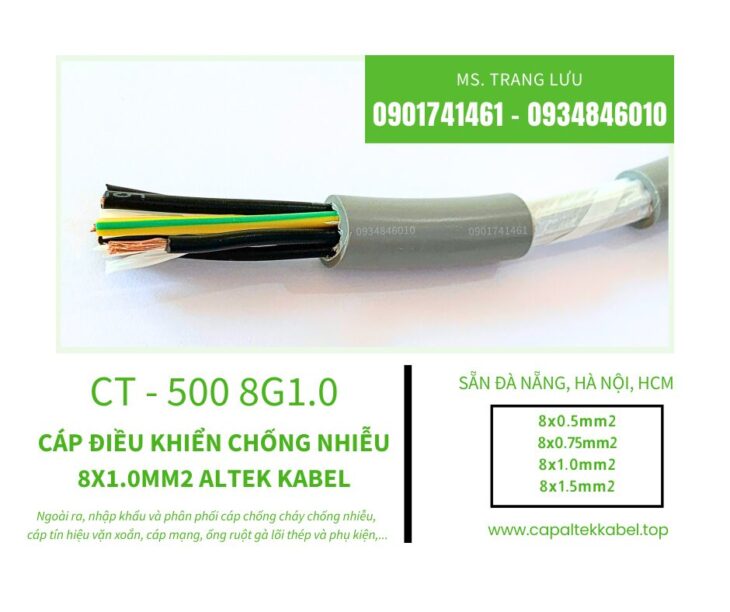 Đà Nẵng, Hà Nội phân phối cáp điều khiển 8×1.0 Altek Kabel