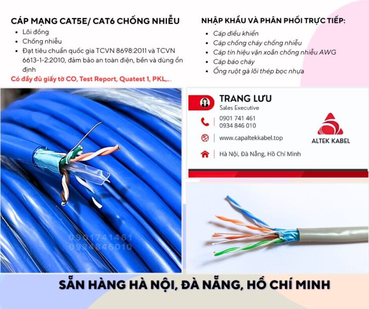Cáp mạng Cat5e, Cat6 Altek Kabel chuẩn TCVN 8698:2011 về mạng viễn thông