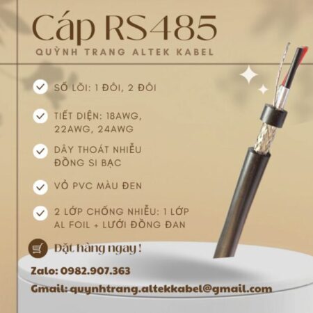 Cáp RS485 Chống Nhiễu Hai Lớp Altek Kabel 1 Pair 2 Pair Cáp RS485 Chống Nhiễu Hai Lớp Altek Kabel 1 Pair 2 Pair
