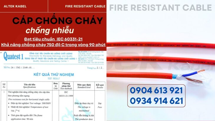 Dây báo cháy chống cháy chống nhiễu 2×0.75/2×1.0/2×1.5 Altek Kabel