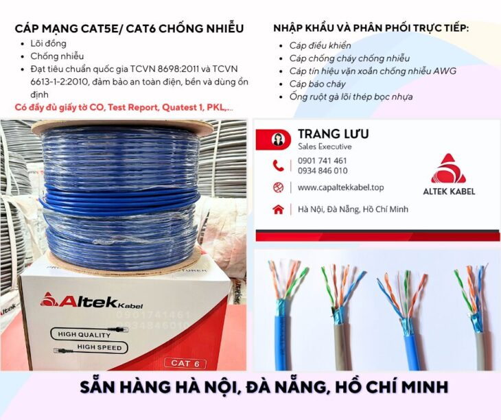 Cáp mạng Cat5e, Cat6 Altek Kabel chuẩn TCVN 8698:2011 về mạng viễn thông