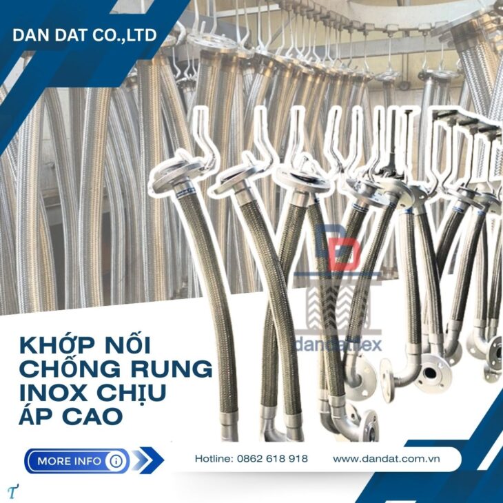 Khớp nối mềm nối bích, khớp nối mềm inox chịu nhiệt, khớp nối chống rung nối bích, khớp nối ống mềm