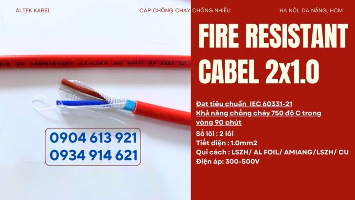Dây báo cháy chống cháy chống nhiễu 2×0.75/2×1.0/2×1.5 Altek Kabel
