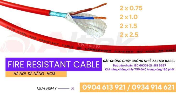 Cáp FR 2×1.0mm2 Altek Kabel – chống cháy chống nhiễu