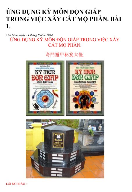 Ứng DụngKỳ Môn Độn Giáp