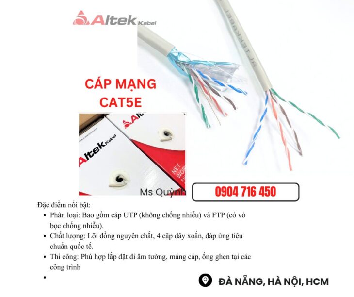 Cáp mạng CAT5E Altek Kabel Đà Nẵng, Hà Nội, Sài Gòn