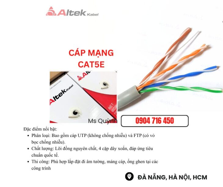 Cáp mạng CAT5E Altek Kabel Đà Nẵng, Hà Nội, Sài Gòn