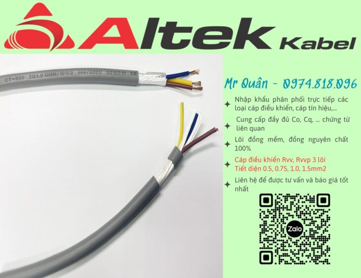 Tổng kho cáp: Cáp điều khiển 3 lõi Altek Kabel