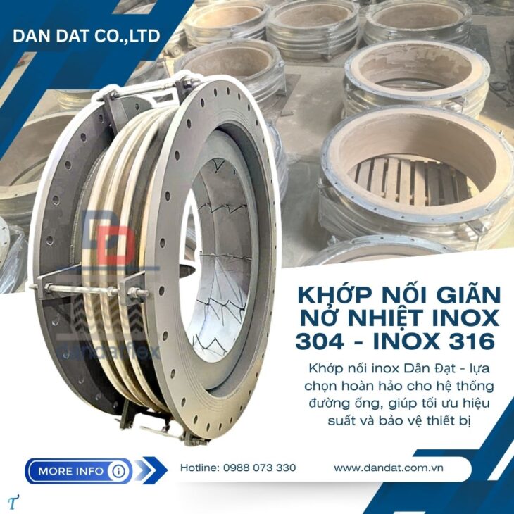 Khớp nối mềm vải chống cháy, khớp nối mềm cho quạt cách nhiệt, khớp nối mềm chống rung inox nối bích