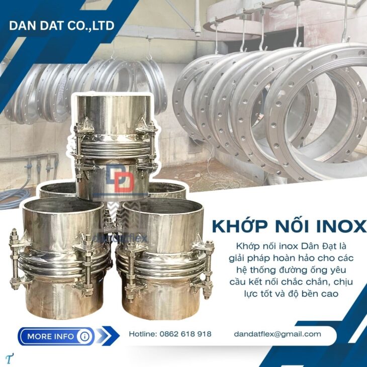 Khớp nối mềm vải chống cháy, khớp nối mềm cho quạt cách nhiệt, khớp nối mềm chống rung inox nối bích