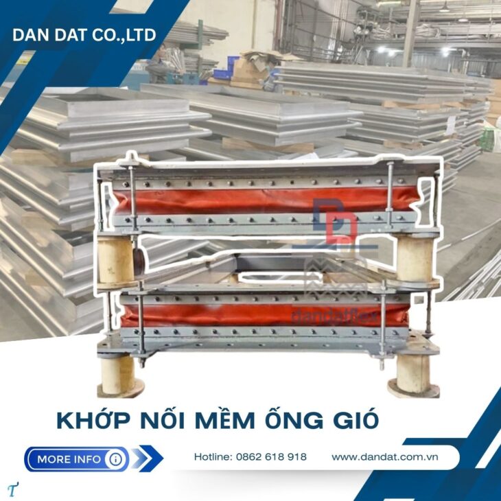 Khớp nối mềm vải chống cháy, khớp nối mềm cho quạt cách nhiệt, khớp nối mềm chống rung inox nối bích