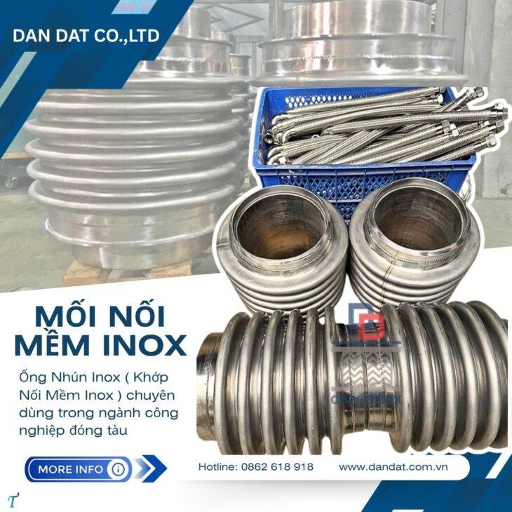 Khớp nối mềm vải chống cháy, khớp nối mềm cho quạt cách nhiệt, khớp nối mềm chống rung inox nối bích