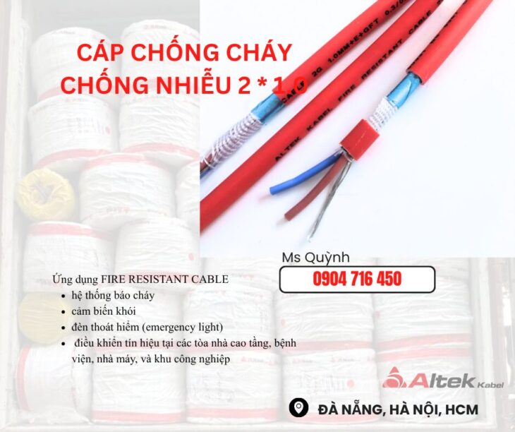 Dây cáp báo cháy,cáp chống cháy 2×1.0 FR Altek Kabel