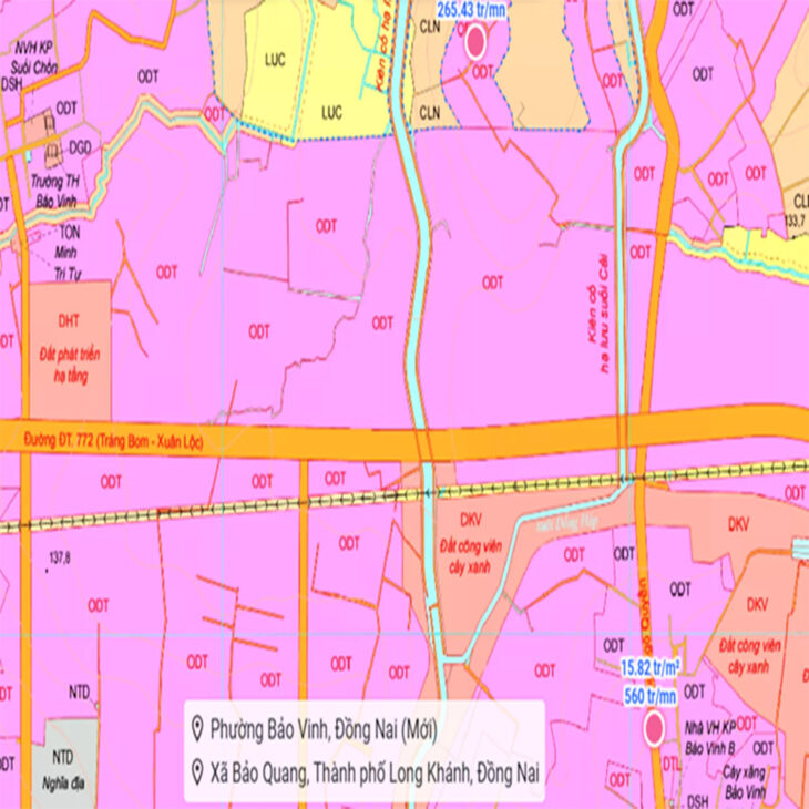 LÔ GÓC 2 MẶT TIỀN ĐƯỜNG TT P. BẢO VINH, ĐN CHỈ 218Tr/M