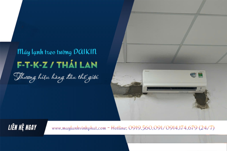 Máy lạnh treo tường DAIKIN 1.5HP FTKZ35 cho không gian phòng ngủ Biệt thư/Căn hộ