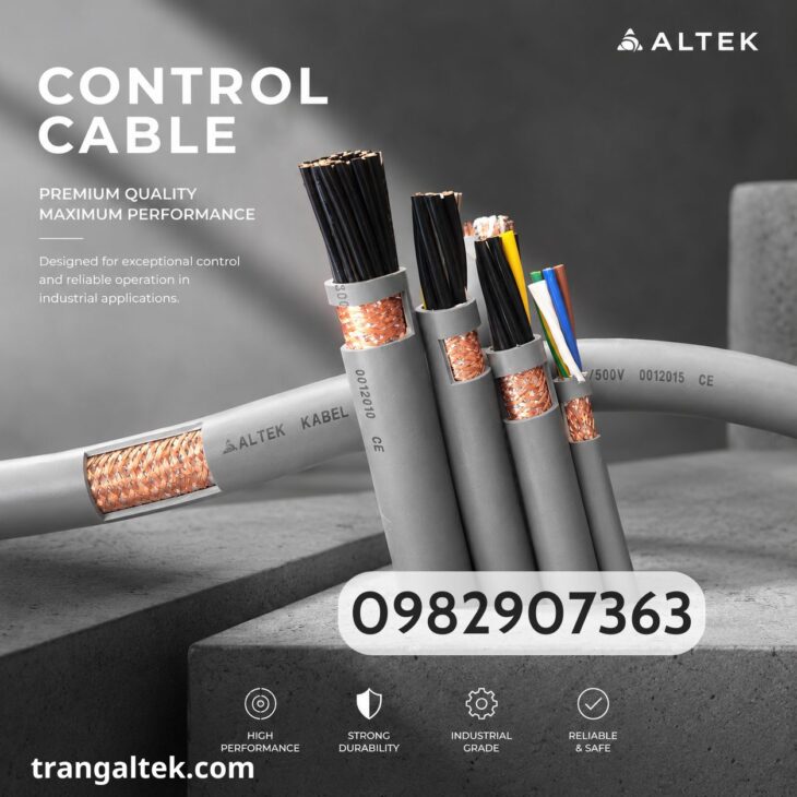 Cáp điều khiển đồng mềm 8 lõi vỏ PVC xám Altek Kabel
