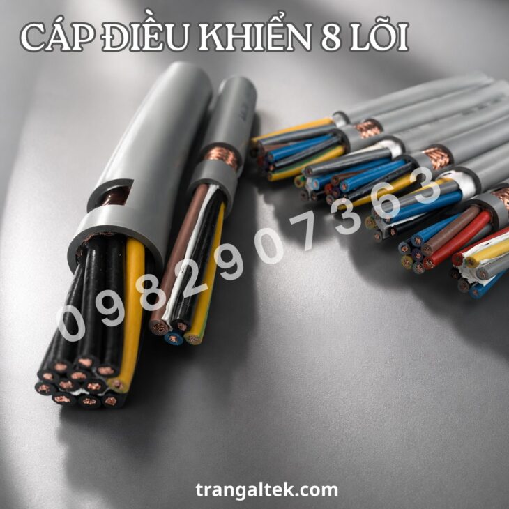 Cáp điều khiển đồng mềm 8 lõi vỏ PVC xám Altek Kabel