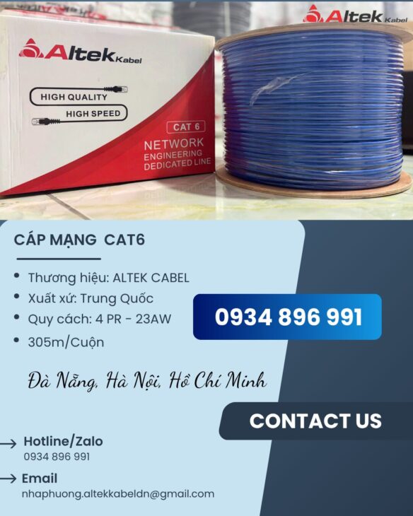 DÂY MẠNG CAT6 ALTEK KABEL LONG AN, TIỀN GIANG, BẾN TRE GIÁ ƯU ĐÃI