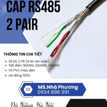 Cáp Tín Hiệu RS485 2 Pair 18 AWG Hồ Chí Minh, Bình Dương, Long An – Lõi Đồng 100% Cáp Tín Hiệu RS485 2 Pair 18 AWG Hồ Chí Minh, Bình Dương, Long An – Lõi Đồng 100%
