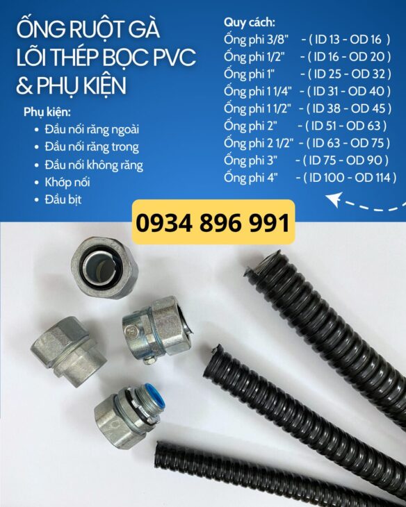 Ống Kẽm Bọc Thép Phi 16 – Đầy Đủ Phụ Kiện – Sẵn Kho Đà Nẵng, Hà Nội, TP.HCM