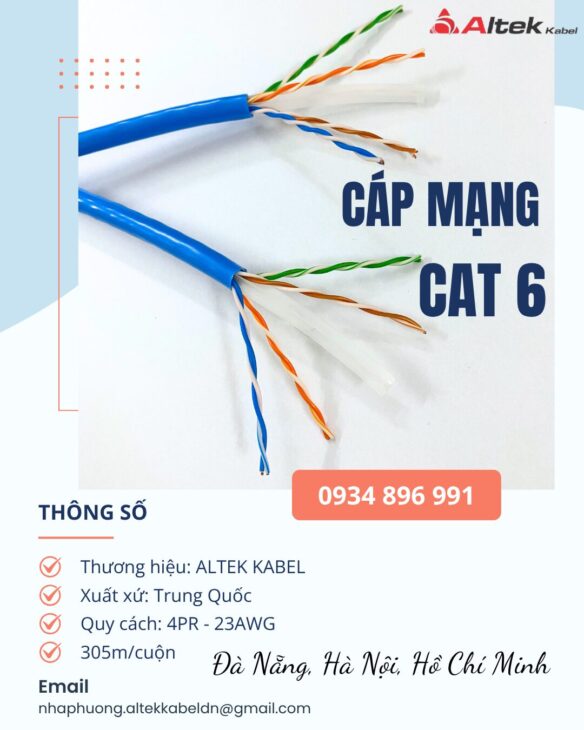 DÂY MẠNG CAT6 ALTEK KABEL LONG AN, TIỀN GIANG, BẾN TRE GIÁ ƯU ĐÃI