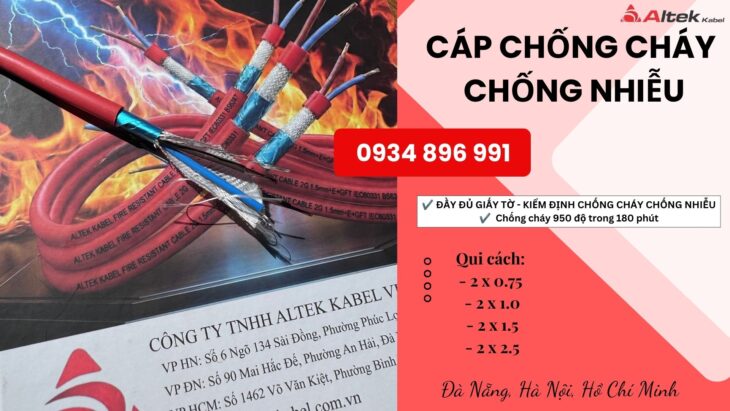 Cáp Chống Cháy Chống Nhiễu 2 Lõi – Giao Hàng TP.HCM, Đồng Nai