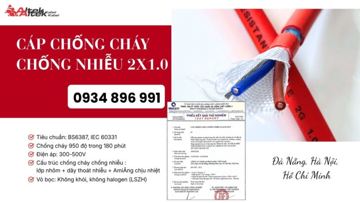 Cáp chống cháy chống nhiễu 2×1.0mm² Altek Kabel – Sẵn kho Hồ Chí Minh, Bình Thuận