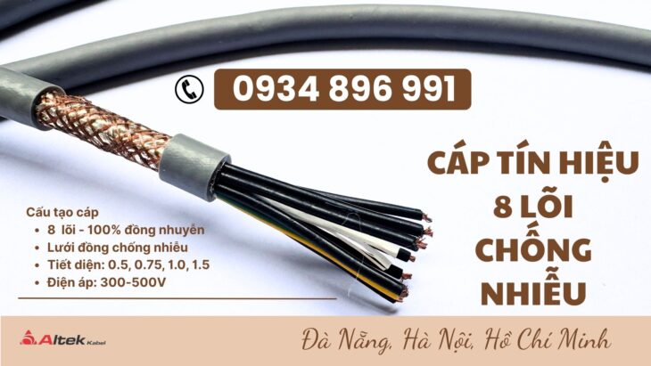 Cáp Tín Hiệu 8 x 1.0mm² chống nhiễu tại Cần Thơ, HCM, Bình Dương Cáp Tín Hiệu 8 x 1.0mm² chống nhiễu tại Cần Thơ, HCM, Bình Dương