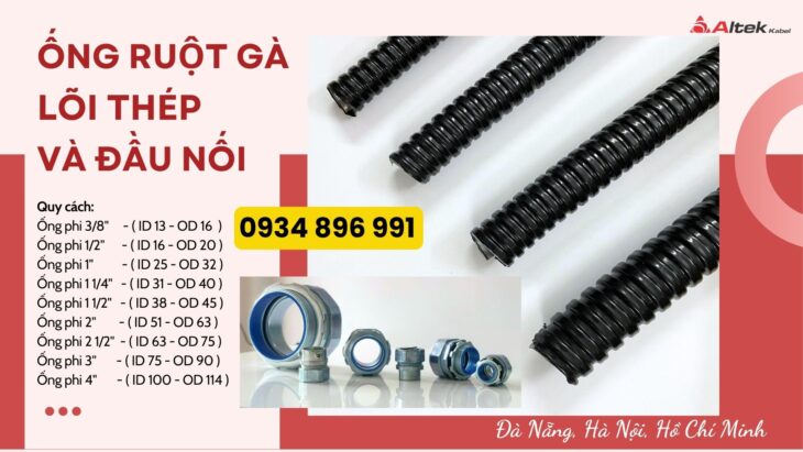 Đại Lý Ống Ruột Gà Lõi Thép & Đầu Nối Phi 40 Tại Khánh Hòa, Bình Định, Gia Lai