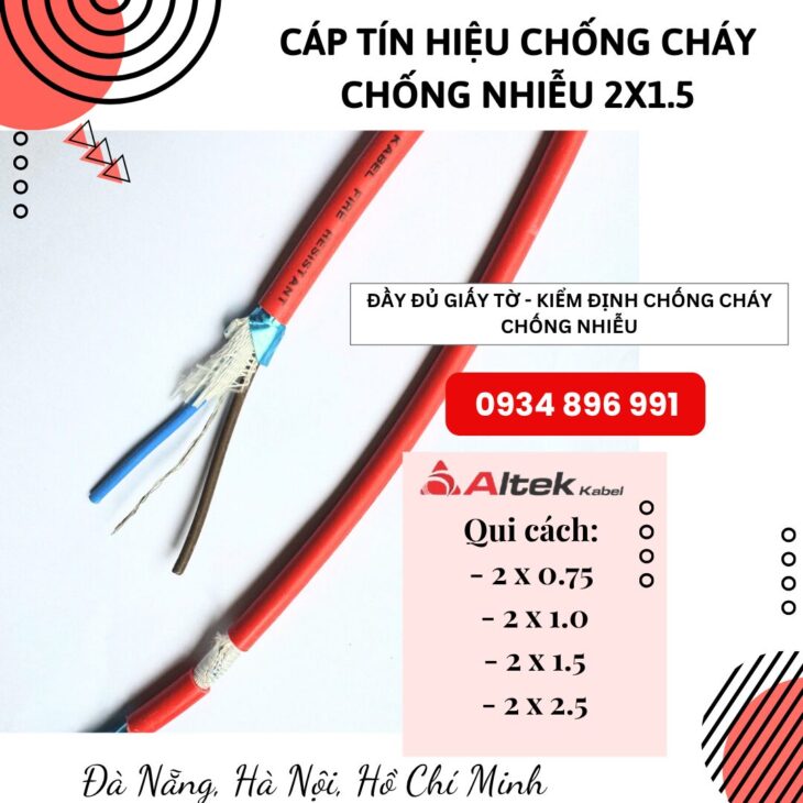 Cáp Chống Cháy Chống Nhiễu 2 Lõi– Phân Phối TP.HCM, Bình Dương, Đồng Nai – Giá Gốc Tại Kho