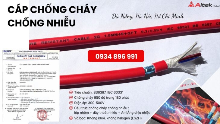 Cáp Chống Cháy Chống Nhiễu 2 Lõi – Giao Hàng TP.HCM, Đồng Nai