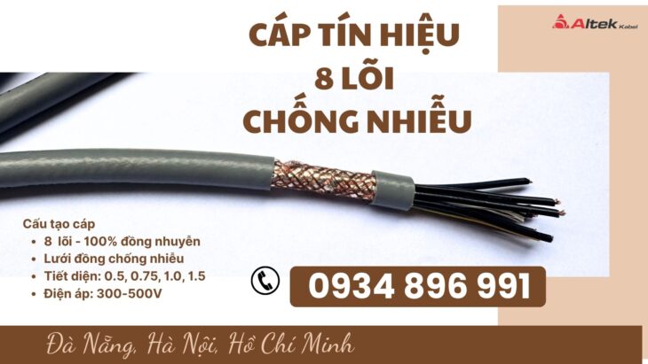 Cáp Tín Hiệu 8 x 1.0mm² chống nhiễu tại Cần Thơ, HCM, Bình Dương