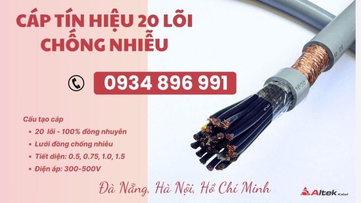 Cáp Tín Hiệu 20 x 1.5mm² chống nhiễu phân phối tại HCM, BÌNH DƯƠNG