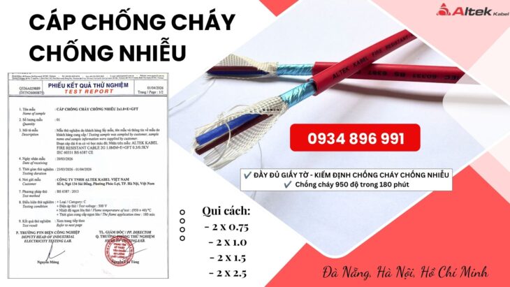 Cáp Chống Cháy Chống Nhiễu 2 Lõi – Giao Hàng TP.HCM, Đồng Nai