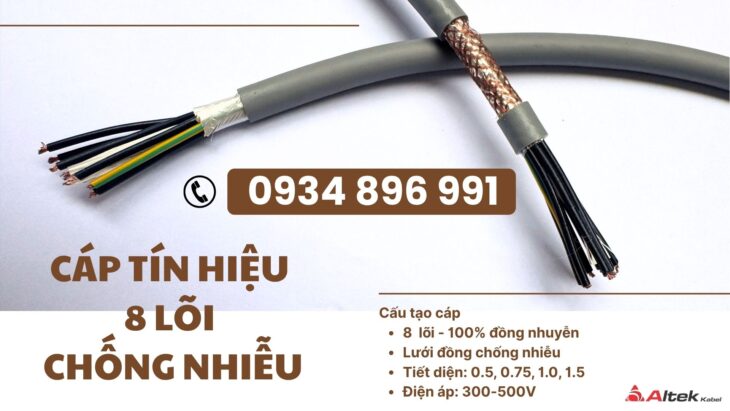 Cáp Tín Hiệu 8 x 1.0mm² chống nhiễu tại Cần Thơ, HCM, Bình Dương