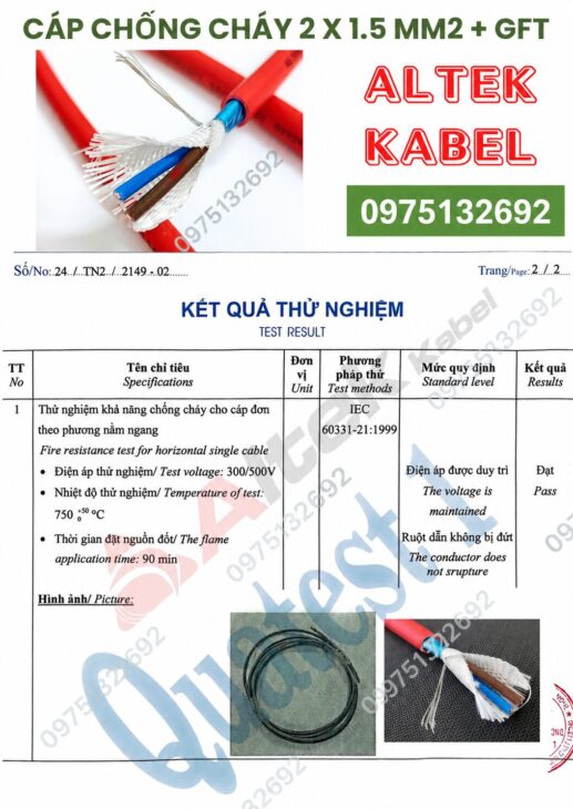 Cáp chống cháy Altek – an toàn cho mọi công trình